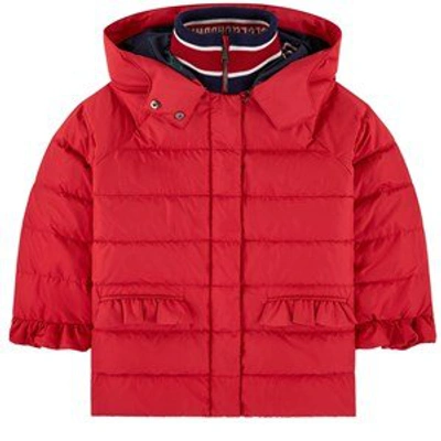 Shop Dolce & Gabbana Red Branded Puffer Jacket