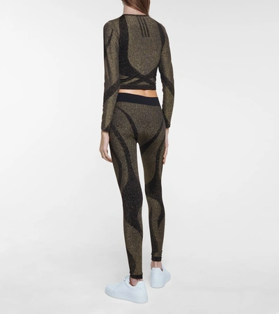 Shop Wolford X Adidas Studio Motion Crop Top In Gold