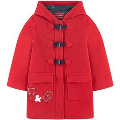 Shop Dolce & Gabbana Red Branded Coat