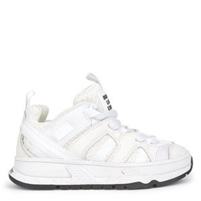 Shop Burberry White Branded Trainers