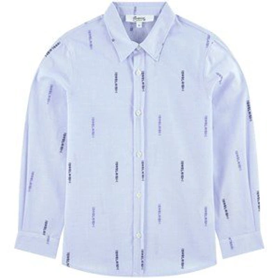 Shop Bonpoint Blue Striped Poplin Shirt