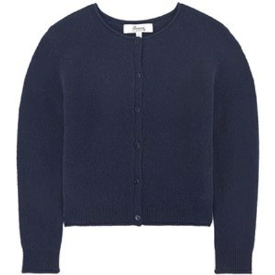 Shop Bonpoint Navy Cashmere Cardigan In Blue