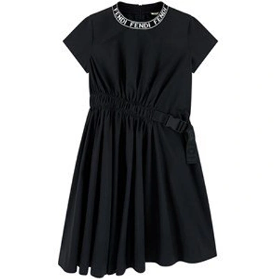 Shop Fendi Black Poplin Dress