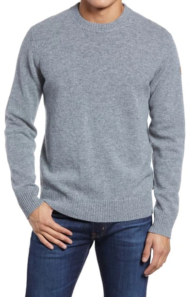 Shop Fjall Raven Vik Wool Crewneck Sweater In Grey