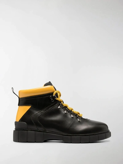 Car Shoe Colour-block Ankle Boots In Black