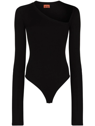 Shop Alix Nyc Asymmetric Neck Bodysuit In Black
