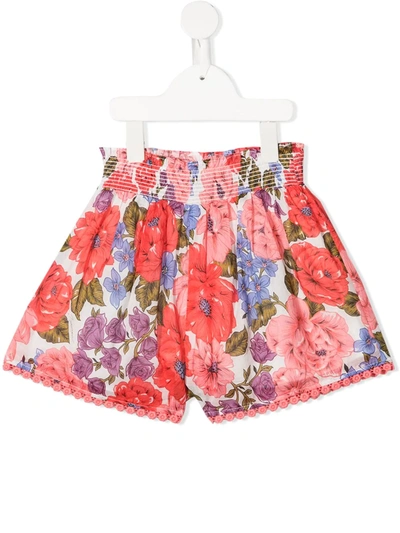 Shop Zimmermann Floral-print Shorts In Pink
