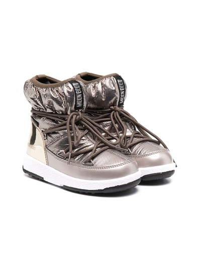 Shop Moon Boot Metallic Snow Boots In Silver
