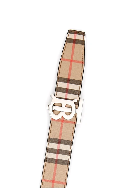 Shop Burberry Tb Buckle Belt In Archive Beige