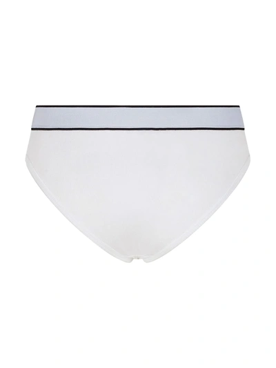 Shop Dolce & Gabbana Logo-waistband Ribbed Briefs In White