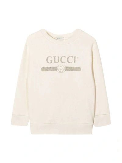 Shop Gucci White Sweatshirt In Bianco