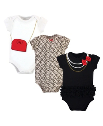 Shop Little Treasure Baby Girls Bow Bodysuits, Pack Of 3 In Multi