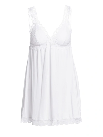 Shop Eberjey Women's Matilda Lace & Jersey Chemise In White