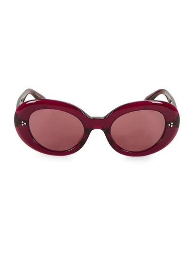 Shop Oliver Peoples Women's Erissa 52mm Oval Sunglasses In Red