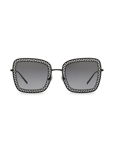 Shop Dolce & Gabbana Women's 52mm Square Lattice Sunglasses In Black