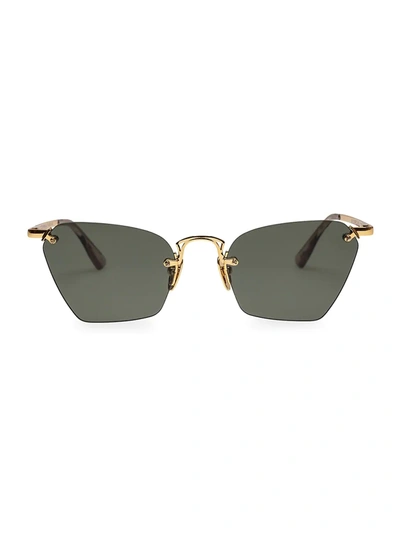 Shop Le Specs Women's 52mm Pit-stop Cat-eye Sunglasses In Gold Khaki
