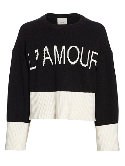 Shop Cinq À Sept Women's Jordyn L'amour Knit Sweater In Black Ivory