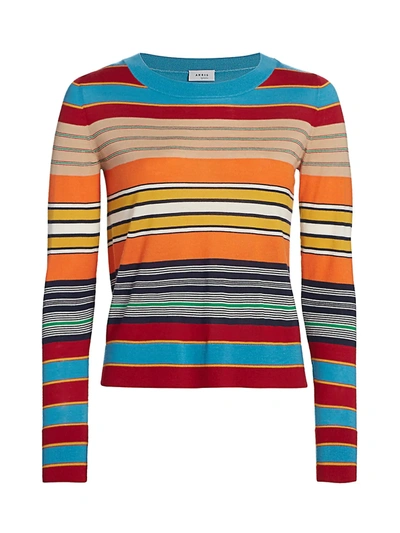 Shop Akris Punto Women's Horizontal Stripe Knit Sweater In Neutral