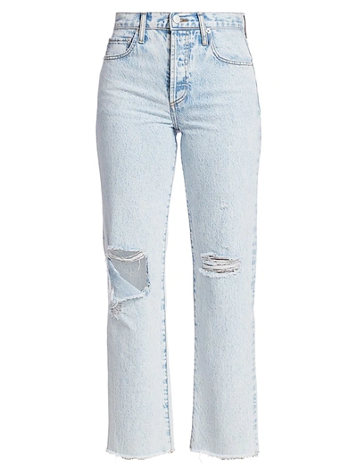 Shop Alice And Olivia Amazing High-rise Distressed Boyfriend Jean In Eighty Six