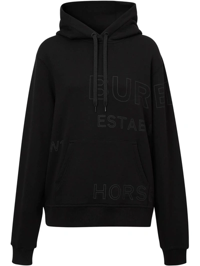 Shop Burberry Horseferry-print Hoodie In Black