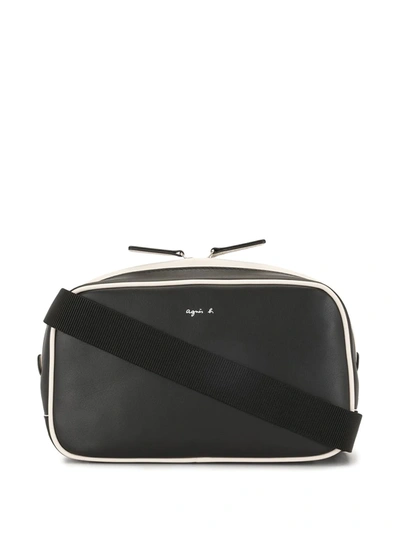 Shop Agnès B. Two-tone Cross Body Bag In Black