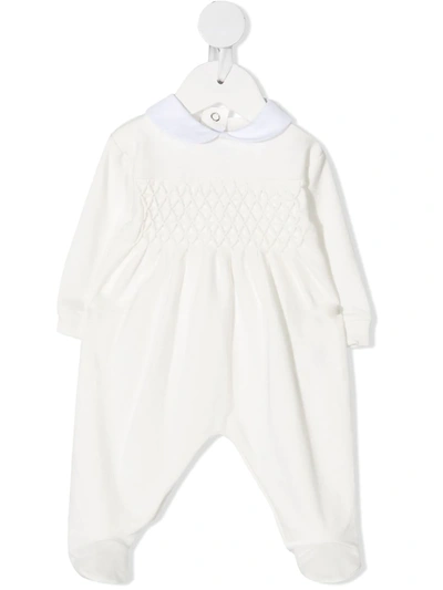 Siola Honeycomb-stitch Embellished One-piece In White