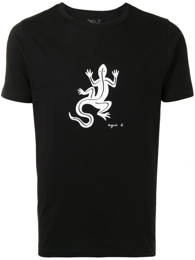 Shop Agnès B. Logo-print Cotton T-shirt In Black