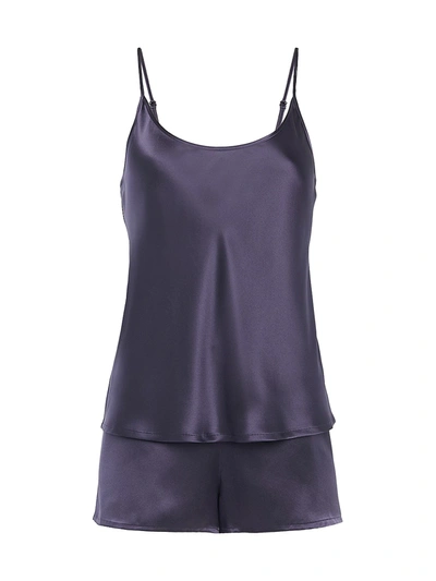 Shop La Perla 2-piece Silk Camisole & Shorts Pajama Set In Dusty Violet