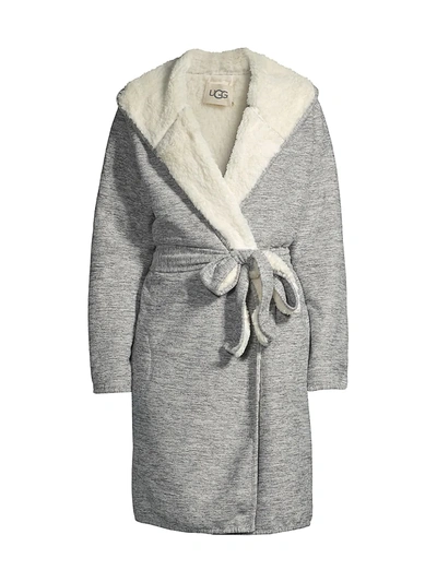 Shop Ugg Reversible Portola Robe In Grey Heather