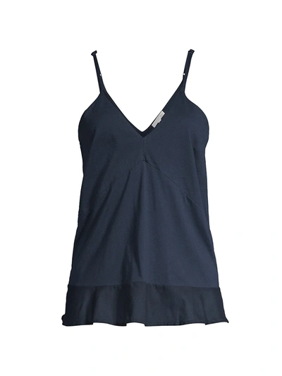 Shop Skin Julia Ruffle-hem Cami In French Navy