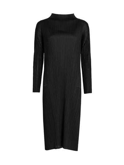 Shop Issey Miyake Monthly Colors December Mockneck Midi Dress In Black