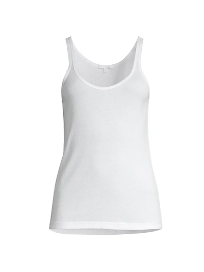 Shop Skin Rib-trimmed Cotton Tank Top In White