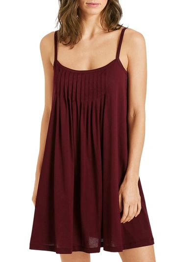 Shop Hanro Women's Juliet Babydoll Chemise In Berry Red