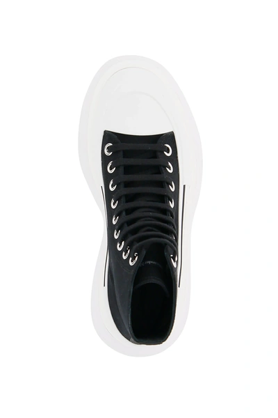 Shop Alexander Mcqueen Tread Sleek Boots In Black,white