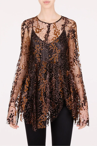 Shop Opening Ceremony Tulle Top In Brown,metallic