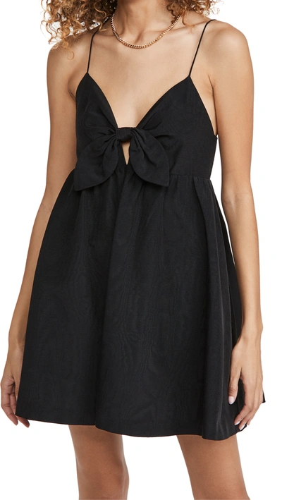 Shop Alice And Olivia Melvina Tie Gathered Babydoll Dress In Black