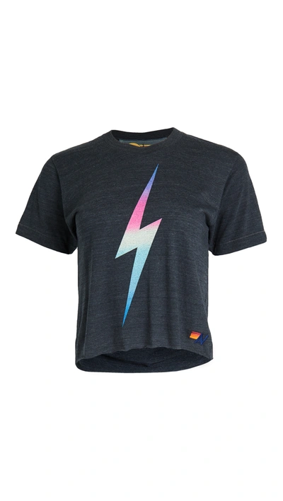 Shop Aviator Nation Rainbow Bolt Boyfriend Tee In Rainbow Pink