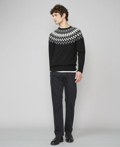 Shop Officine Generale Seamless Sweater In Black,grey