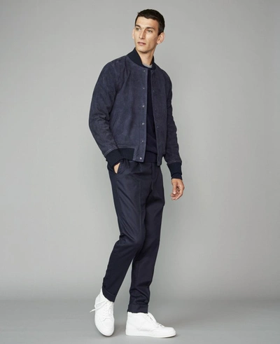 Shop Officine Generale Varsity Bomber In Navy