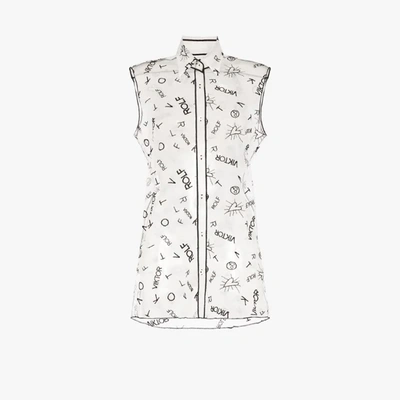 Shop Viktor & Rolf Scrabble Ii Sheer Blouse In White