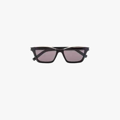 Shop Saint Laurent Black Dylan 365 Butterfly Sunglasses