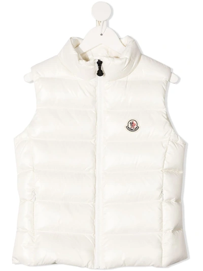 Shop Moncler Padded Zip-up Gilet In White