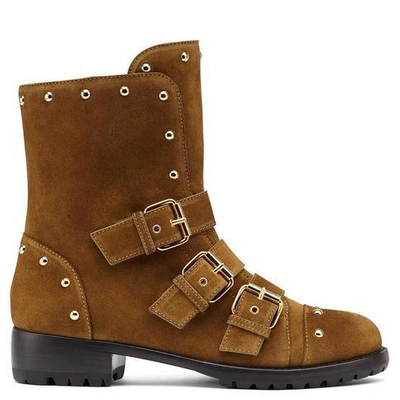 Shop Giuseppe Zanotti - Brown Calfskin Leather Boot Mercury