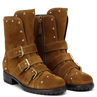Shop Giuseppe Zanotti - Brown Calfskin Leather Boot Mercury