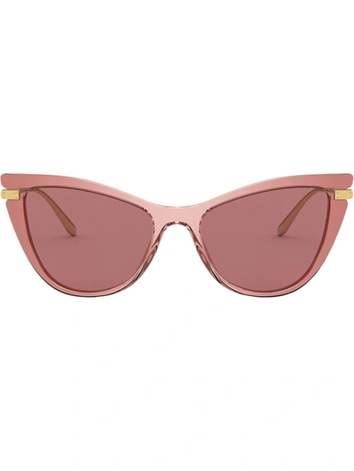 Shop Dolce & Gabbana Cat Eye Frame Sunglasses In Pink