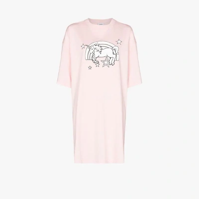 Shop Vetements Unicorn Print Cotton T-shirt In Pink
