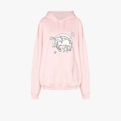 Shop Vetements 'unicorn' Kapuzenpullover In Rosa