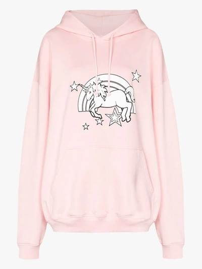 Shop Vetements 'unicorn' Kapuzenpullover In Rosa