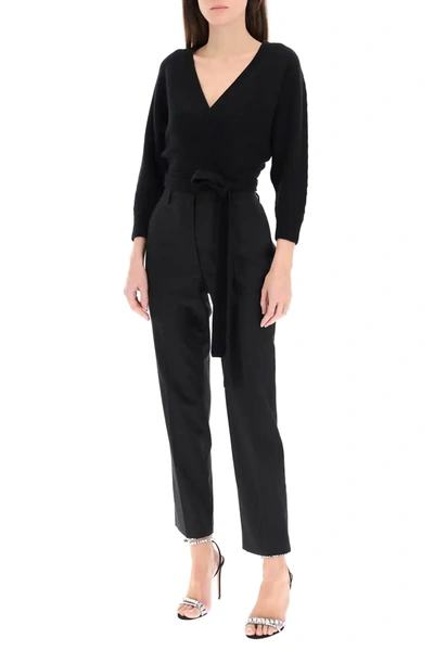 Shop Prada Cache-coeur Cropped Cardigan In Black