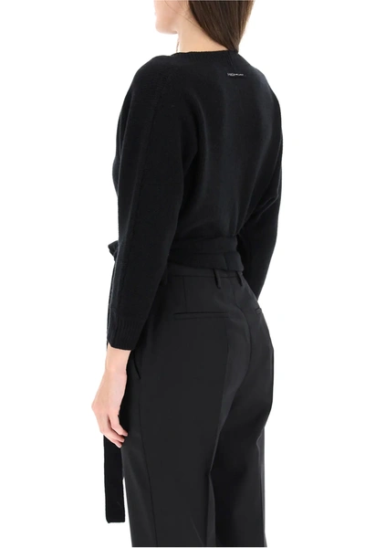 Shop Prada Cache-coeur Cropped Cardigan In Black